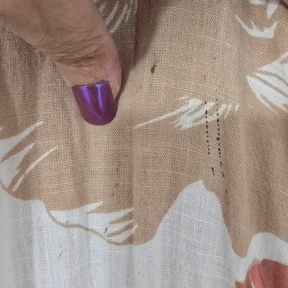 Mlle Gabrielle Dress Tropical Cotton Fit Flare Cotton Tiered Midi Size Large - Picture 9 of 9